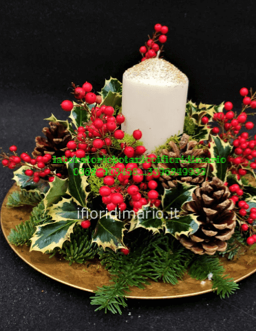 CENTROTAVOLA NATALIZIO-PIATTO  DORATO- COME DA FOTO