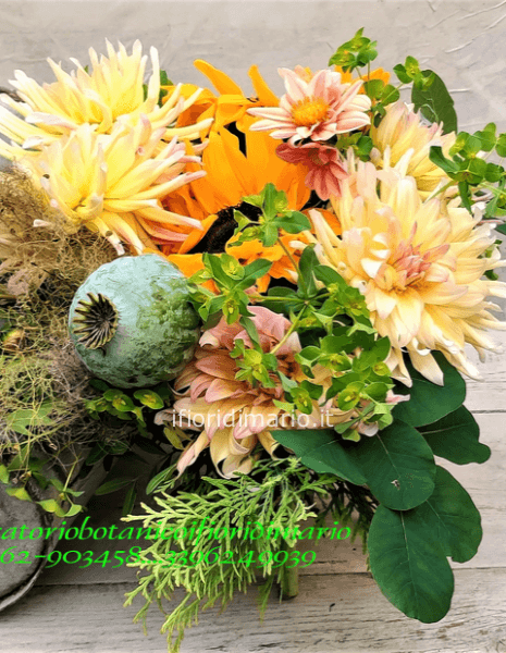 BOUQUET GERBERA- PAPAVERO -GIRASOLI ED ALTRO