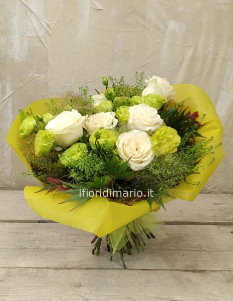 BOUQUET MIX TONALITA' DEL BIANCO- VERDE