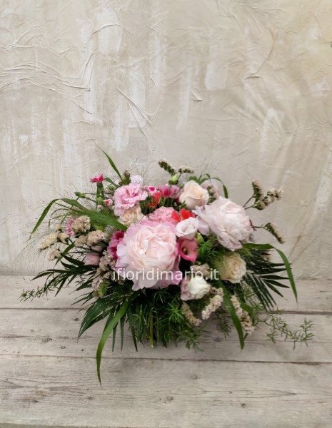 BOUQUET  PEONIE-ROSE-GODETHIA.ETC