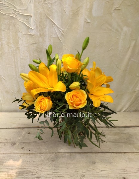 BOUQUET LILIUM E ROSE- ARANCIO