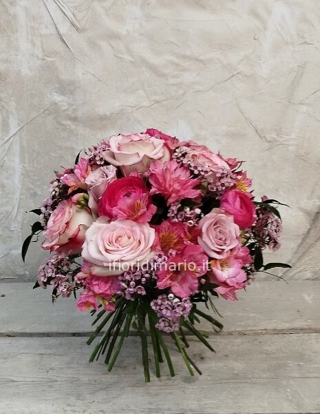 BOUQUET ROSE-ALSTROMERIA