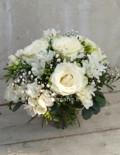 BOUQUET  ROSE E LISIANTHUS BIANCO